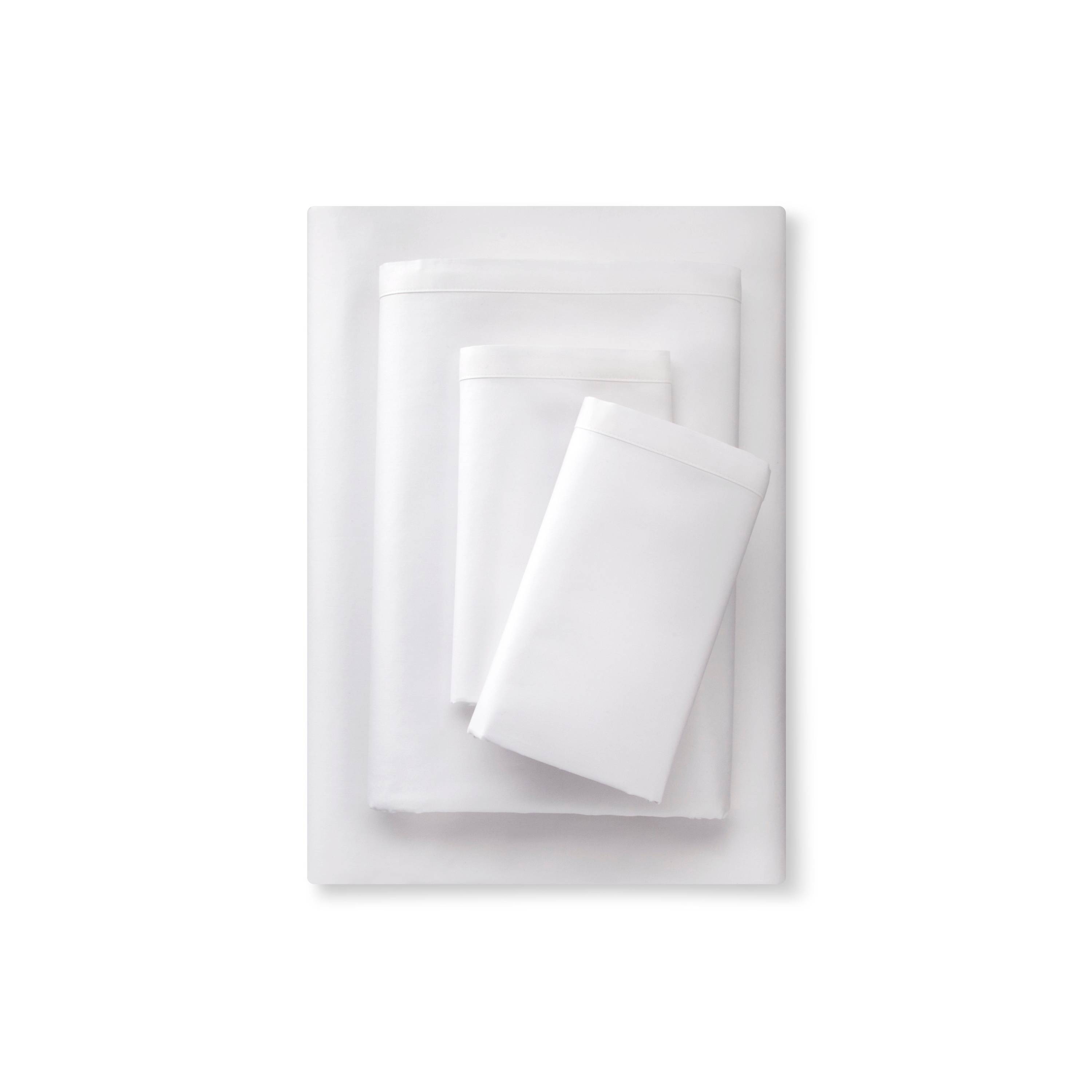 NEW Fieldcrest Banded Hem Supima Sateen Sheet Set White Size Cal