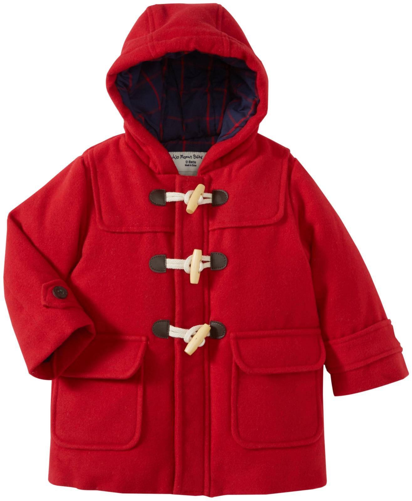 NEW JoJo Maman Bebe Baby Girls Duffle Coat Red Size 1824 Months