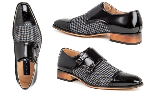 NEW Gino Vitale Men�s Monk Strap Cap Toe Brogue Loafer